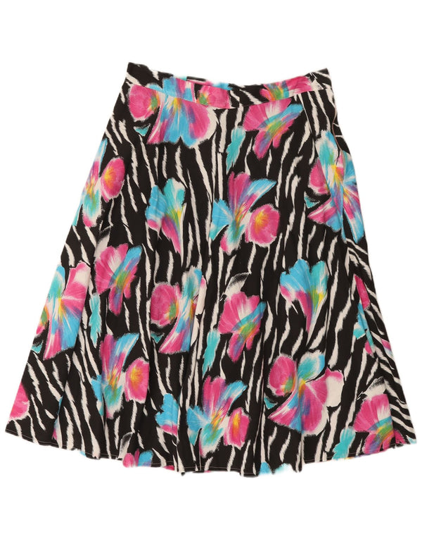 Vintage Kvinders Flared Skirt W32 Medium Multicolored Floral