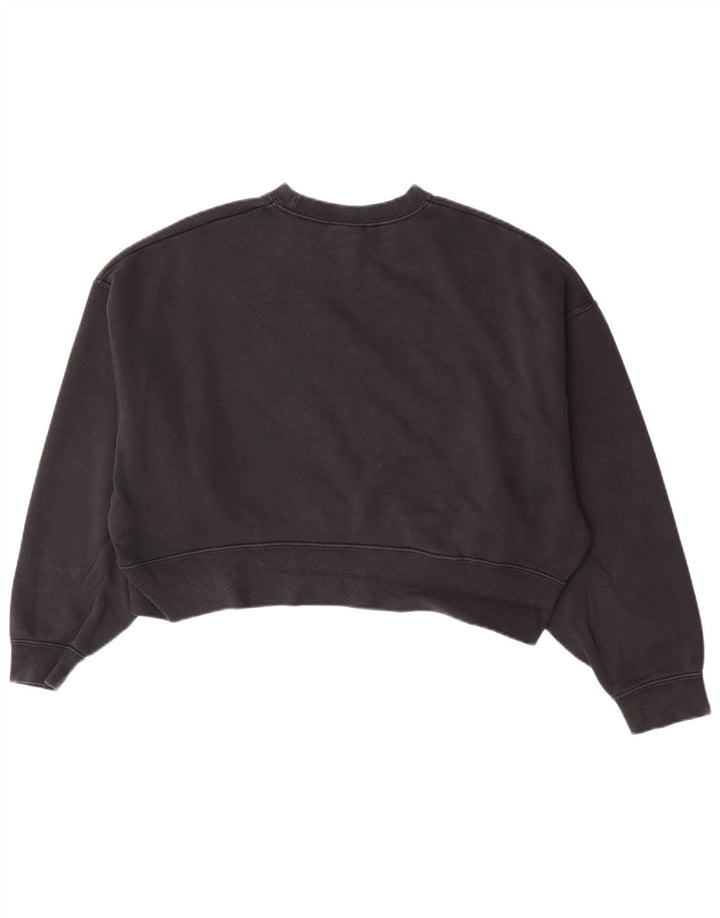Nike Womens Crop Oversized Sweatshirt Jumper UK 10 Small Black Bomuld