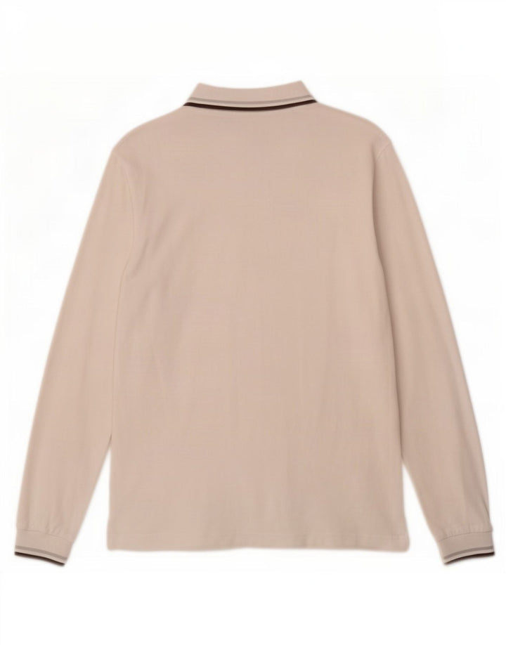 Fila Langærmet poloshirt til mænd Medium hvid stribet bomuld