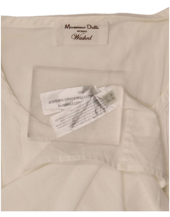 Massimo Dutti Dame Dobbeltradet bluse Top EU 34 2XS Off White Bomuld