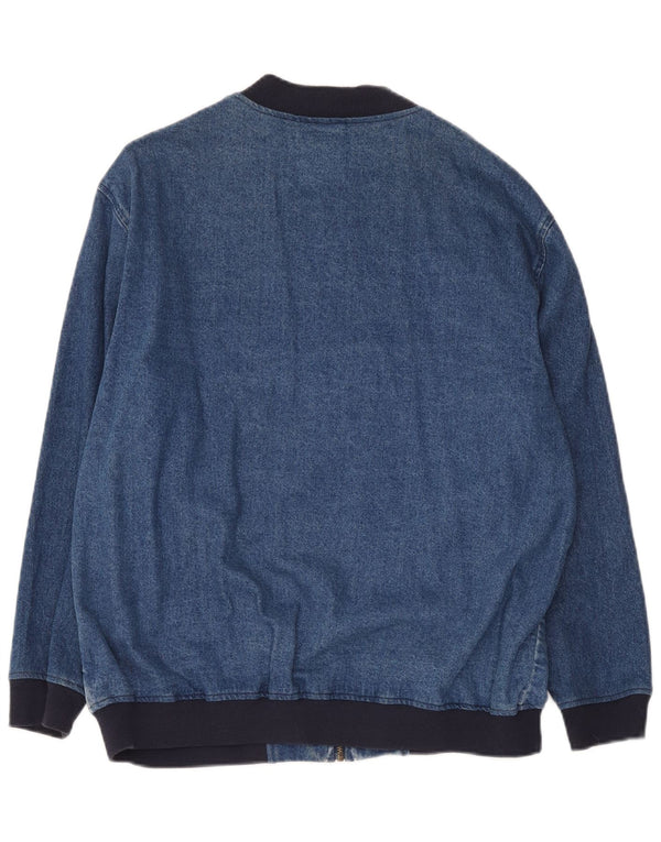 Asos Dame Oversized Denim Jacket UK 10 Small Blue Colourblock Bomuld