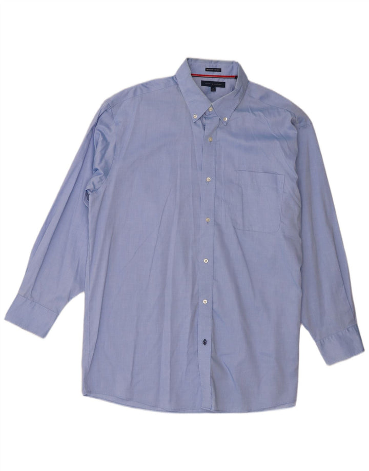 Tommy Hilfiger Herre Regular Fit Skjorte Størrelse 17 XL Blå Bomuld
