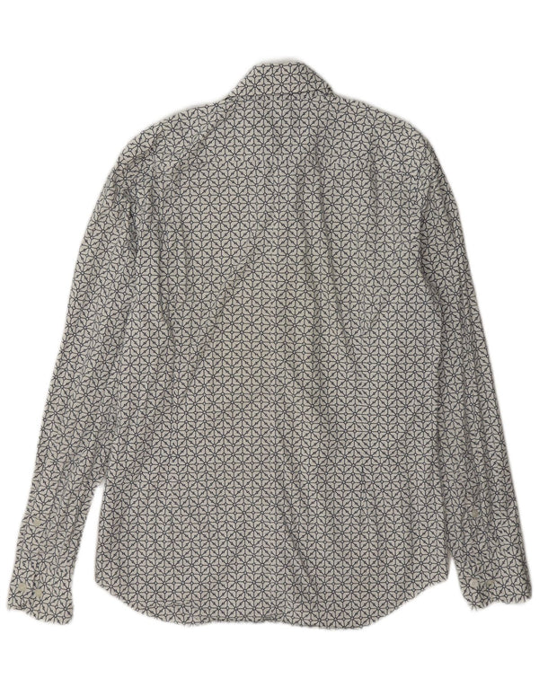 G-Star Herre Super Slim Fit skjorte Medium hvid geometrisk bomuld