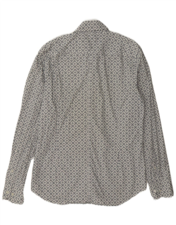 G-Star Herre Super Slim Fit skjorte Medium hvid geometrisk bomuld