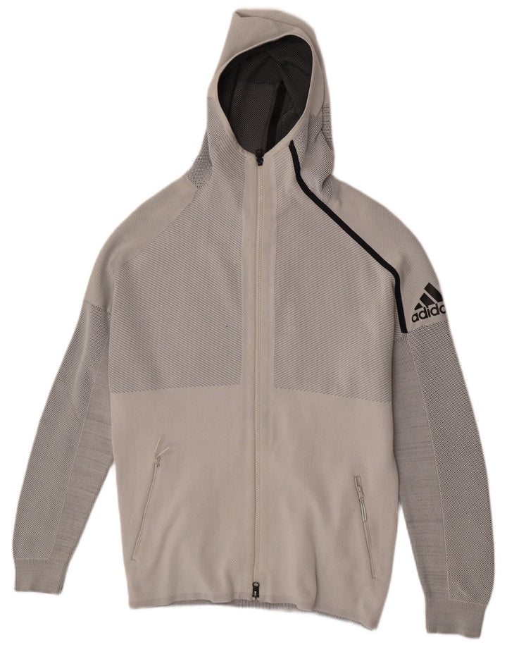 ADIDAS Hættetrøje med lynlås til mænd mellemgrå nålestribe