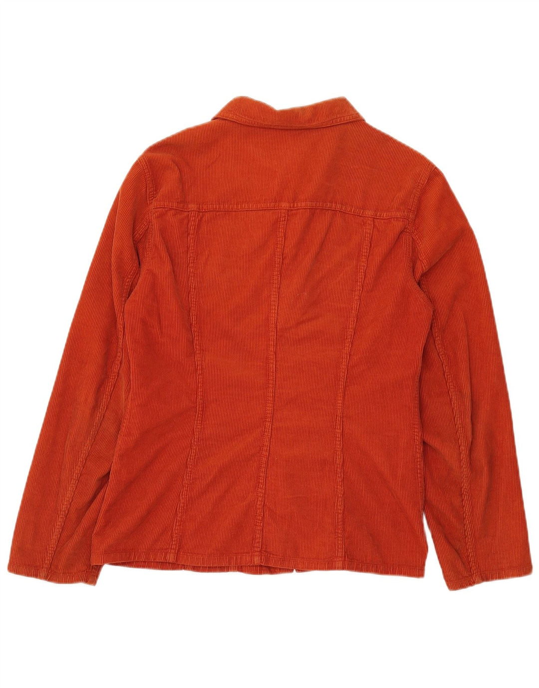 Benetton Damefløjlsskjorte UK 14 Medium Orange Bomuld