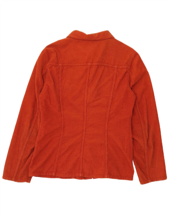 Benetton Damefløjlsskjorte UK 14 Medium Orange Bomuld