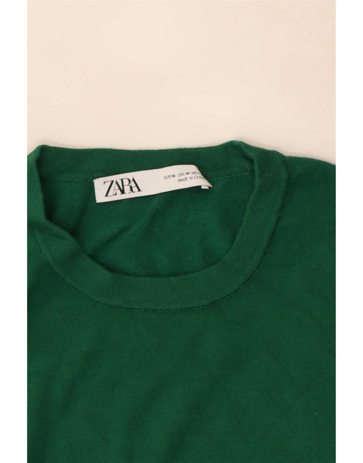Zara sweater med rund hals til kvinder UK 12 Medium Green