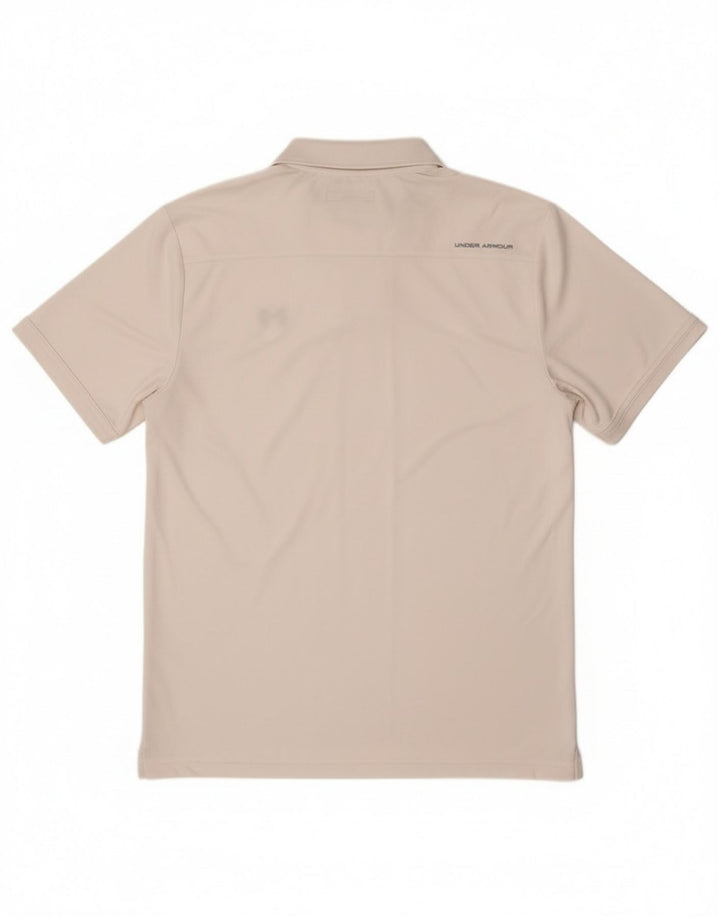 Under Armour Herre Heat Gear Polo Shirt Large White Polyester