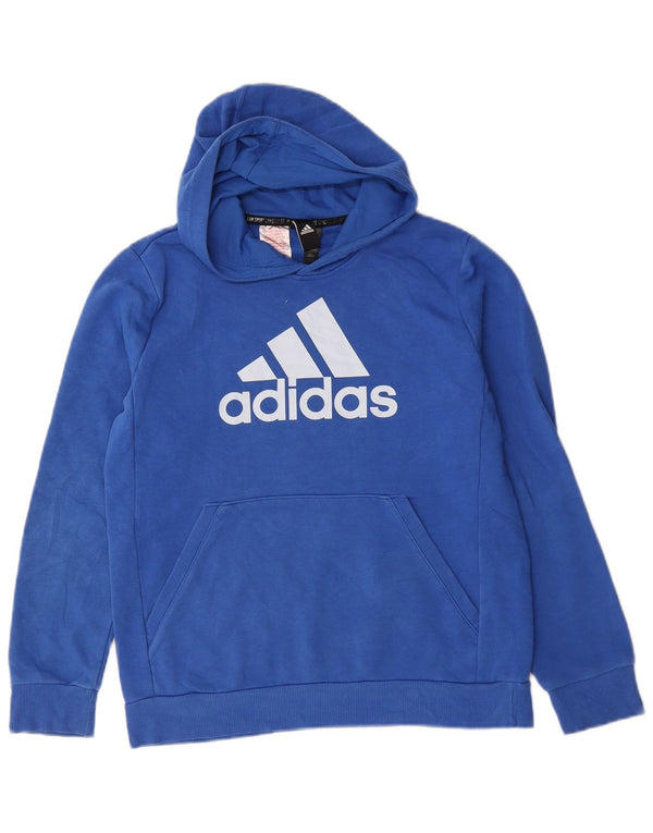 Adidas Grafisk hættetrøje til drenge 13-14 år blå bomuld