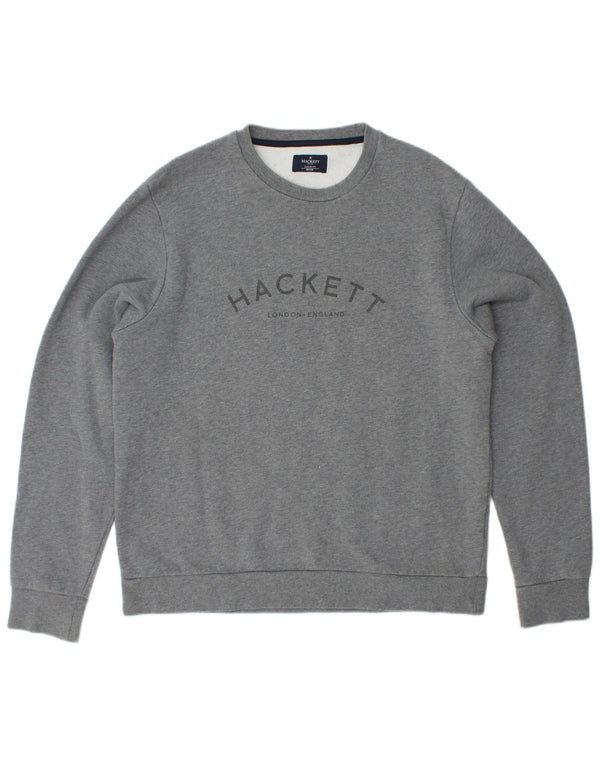 HACKETT Herre Classic Fit Grafisk Sweatshirt Jumper Medium Grå Bomuld