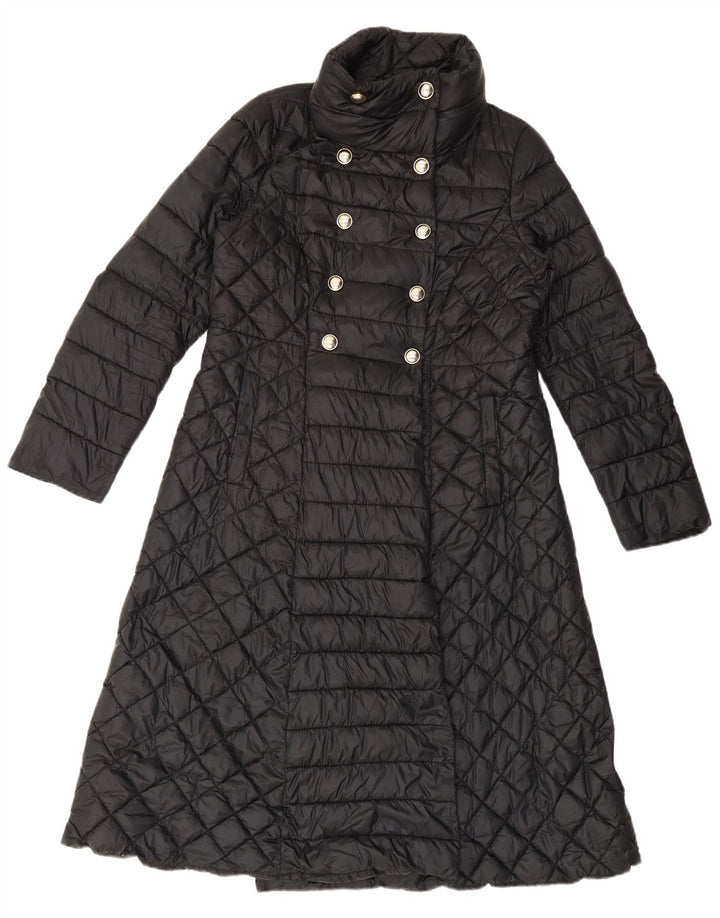 Intrend dobbeltradet polstret frakke til kvinder UK 16 Large Black Polyester