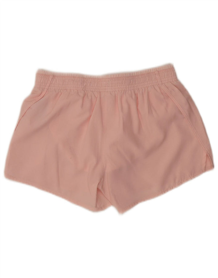 Nike Dame Dri Fit grafiske sportsshorts UK 10 Small Pink Polyester