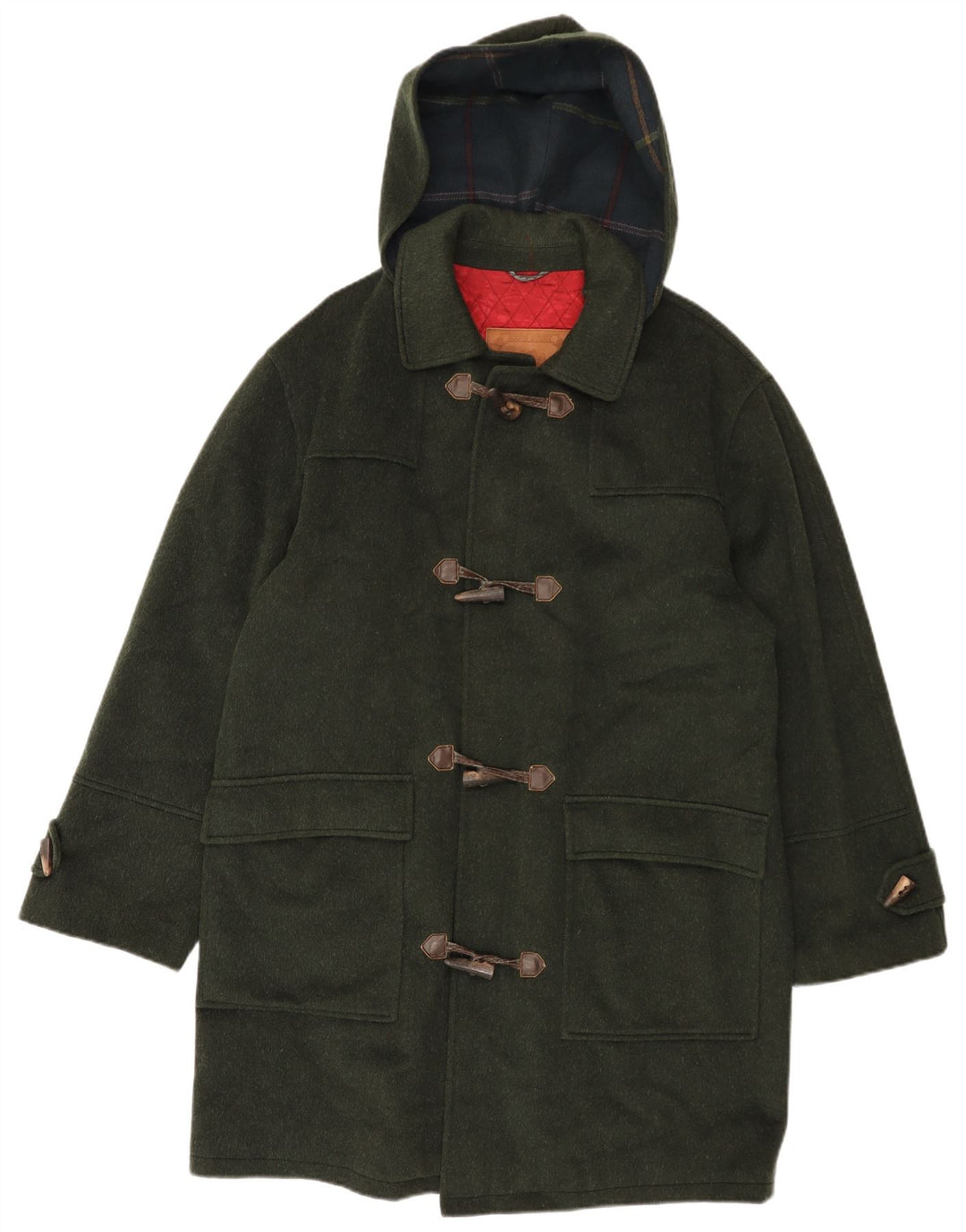 Vintage Herre Hooded Duffel Coat UK 40 Large Green