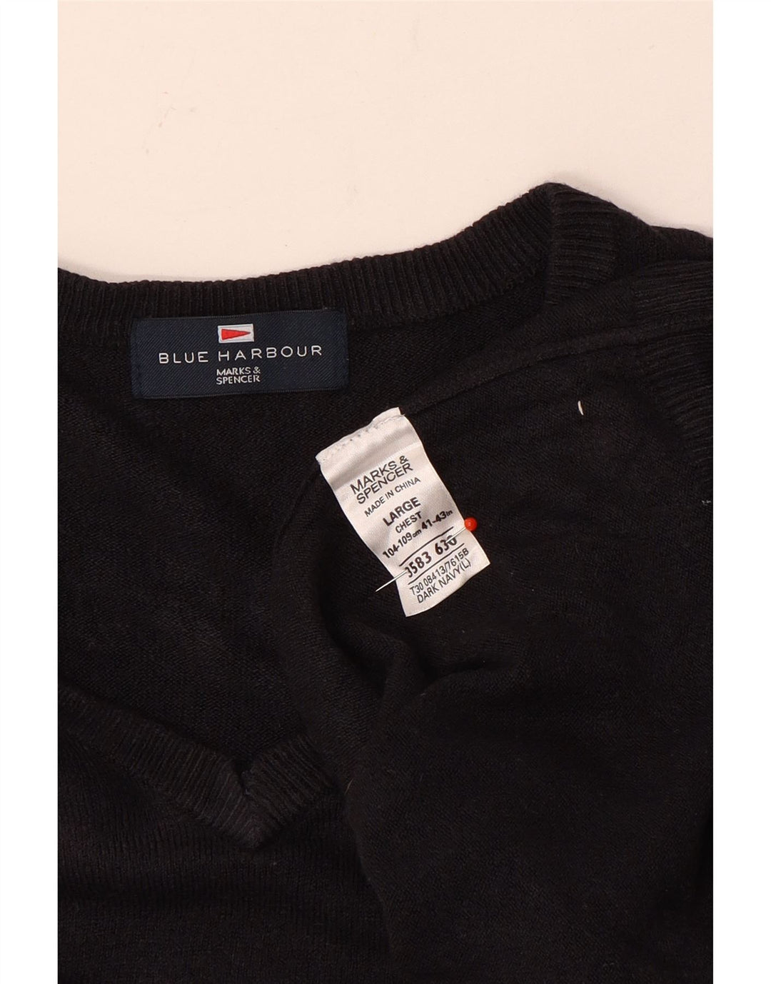 Marks & Spencer Herre Blue Harbor V-hals sweater Large Navy Blue