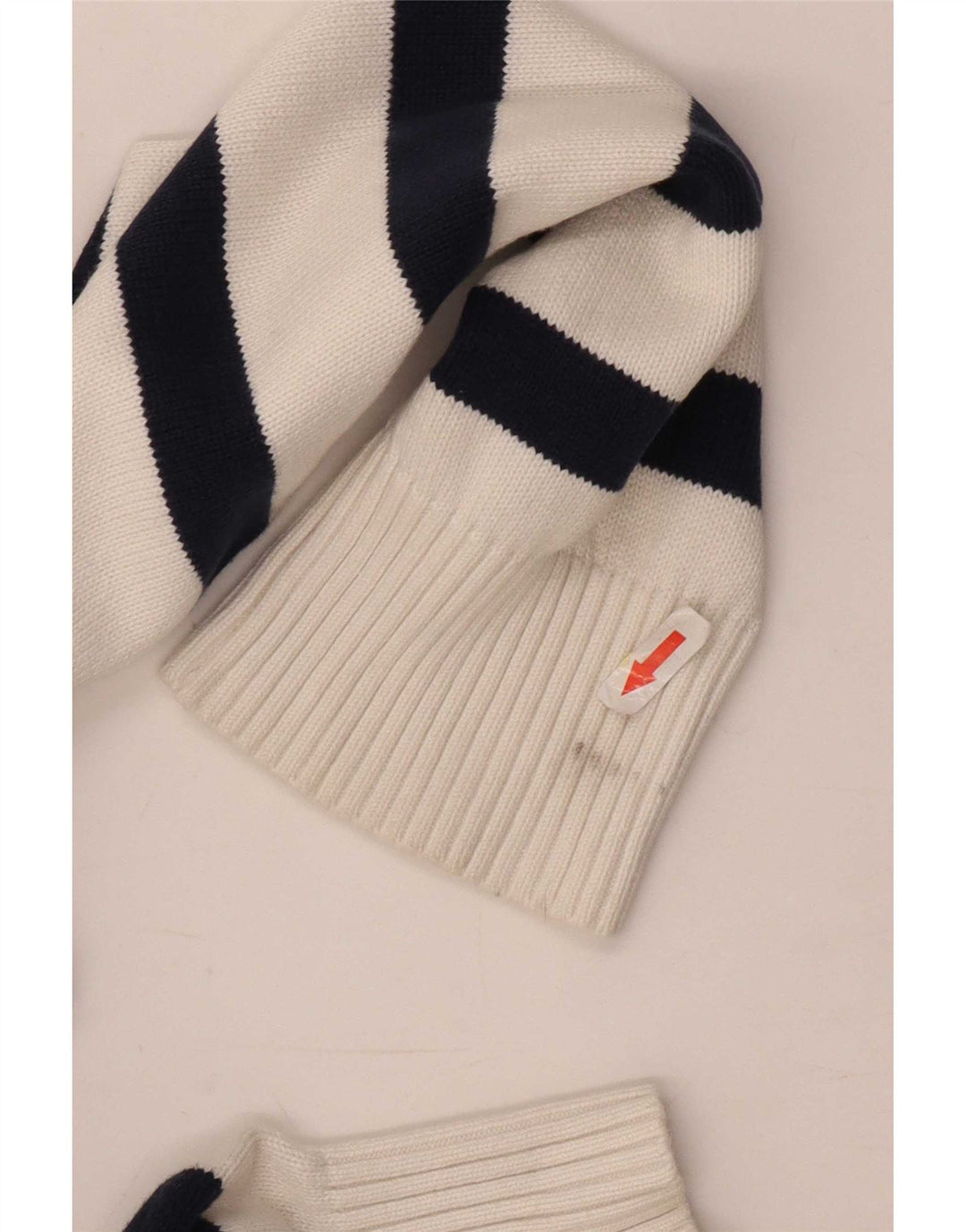 Tommy Hilfiger Herre Button Neck Jumper Sweater Stor Hvid Stribet