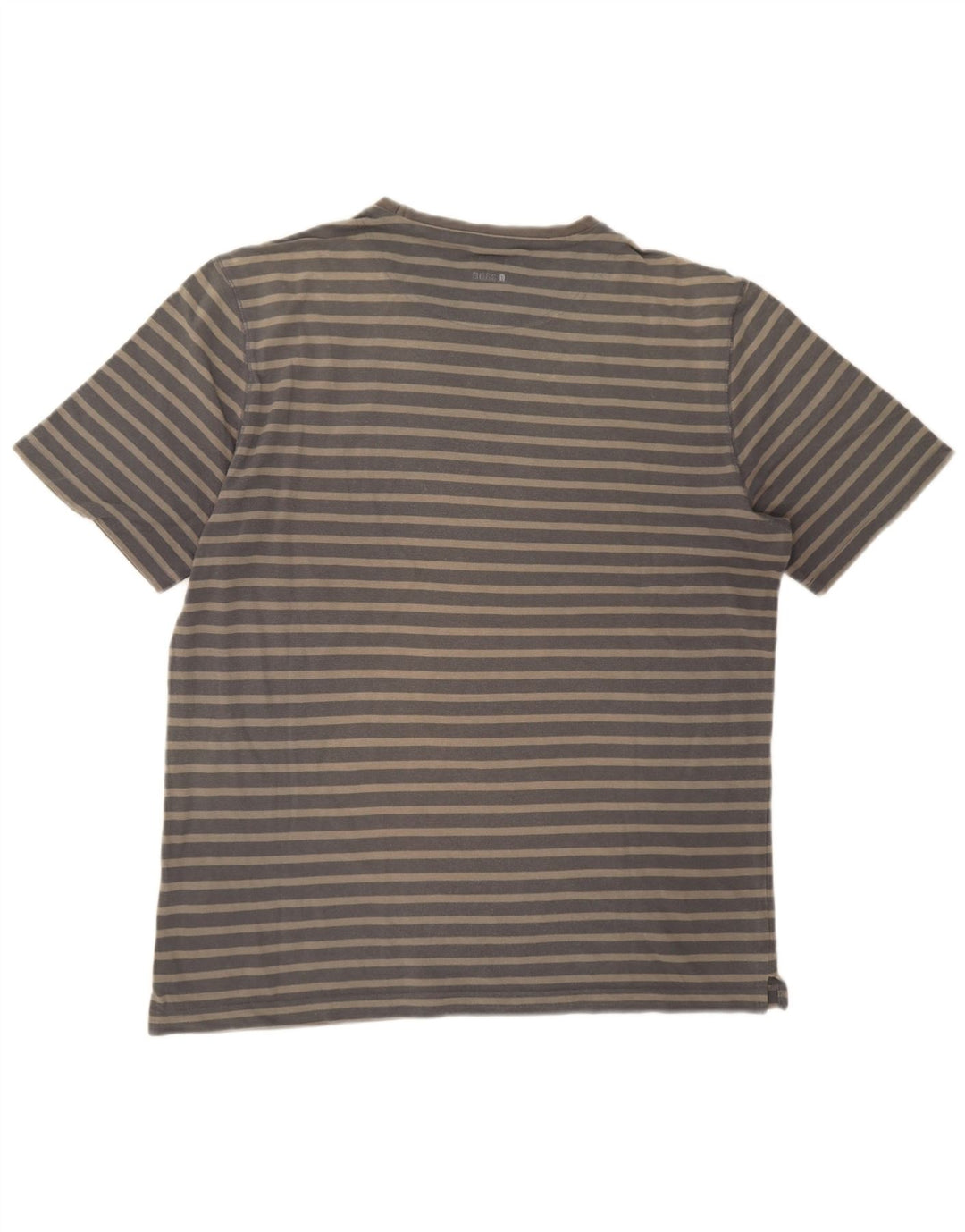 Hugo Boss Herre T-Shirt Top Medium Grå Stribet Bomuld