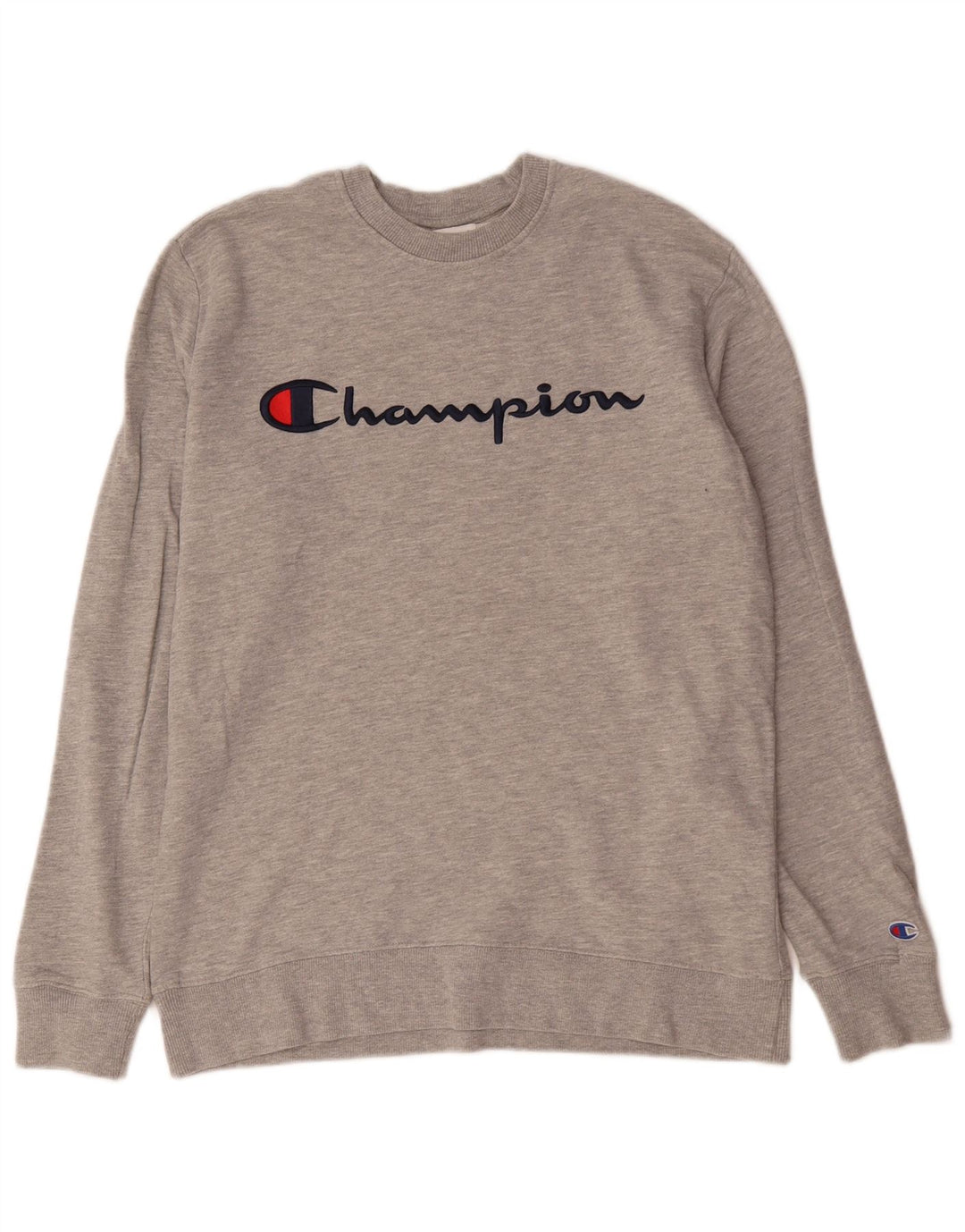 Champion Herre Grafisk Sweatshirt Jumper Medium Grey Flecked Bomuld