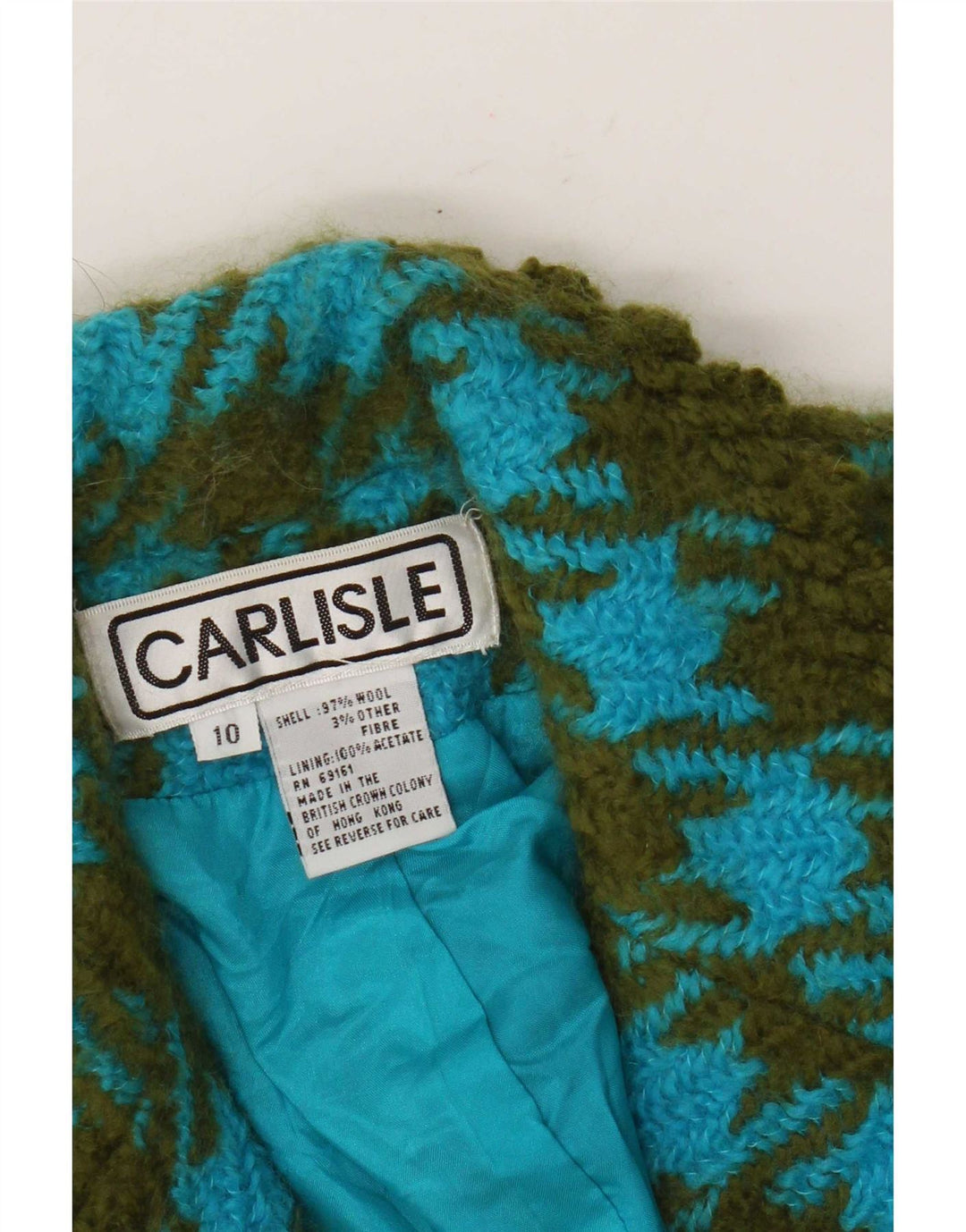 Carlisle Dame 1-knap blazerjakke UK 10 Small Blue Houndstooth Uld
