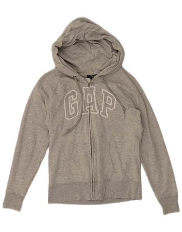 Gap Dame grafisk hættetrøje Sweater UK 8 Small Grey Flecked