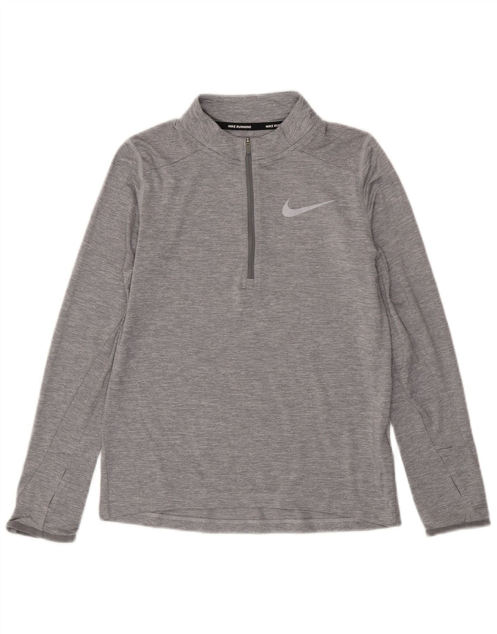 Nike Boys Dri Fit Pullover Træningsdragt Top 10-11 år Medium Grå Flecked
