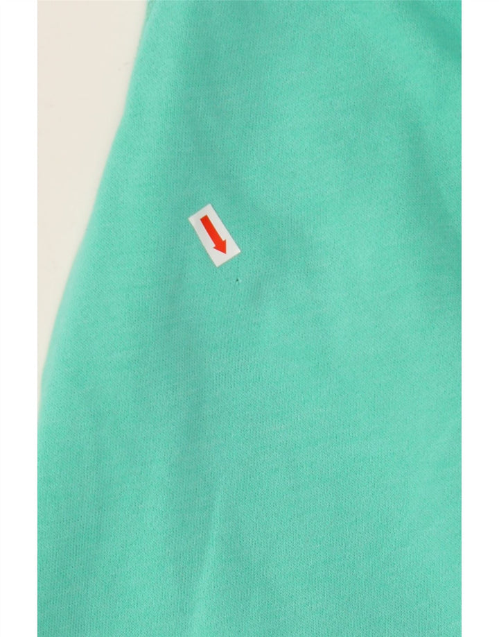 HOLLISTER Grafisk hættetrøje med lynlås til kvinder UK 14 Medium turkis bomuld