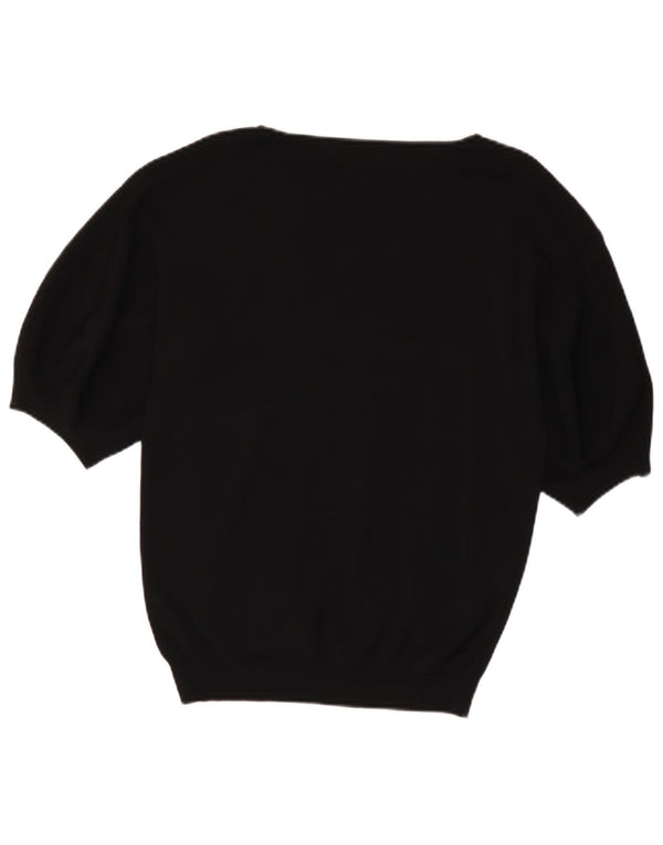 Massimo Dutti Dame Boat Neck Jumper Sweater UK 10 Small Black