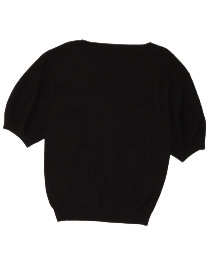 Massimo Dutti Dame Boat Neck Jumper Sweater UK 10 Small Black