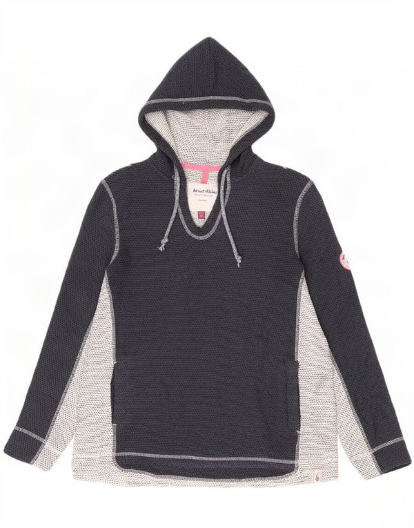 Weird Fish Dame Hoodie Jumper UK 18 XL Navy Blue Colourblock Acryl