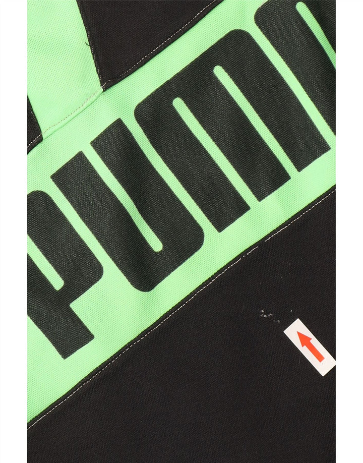 Puma Herre grafisk lynlås-hals sweater Jumper Medium Sort Colourblock