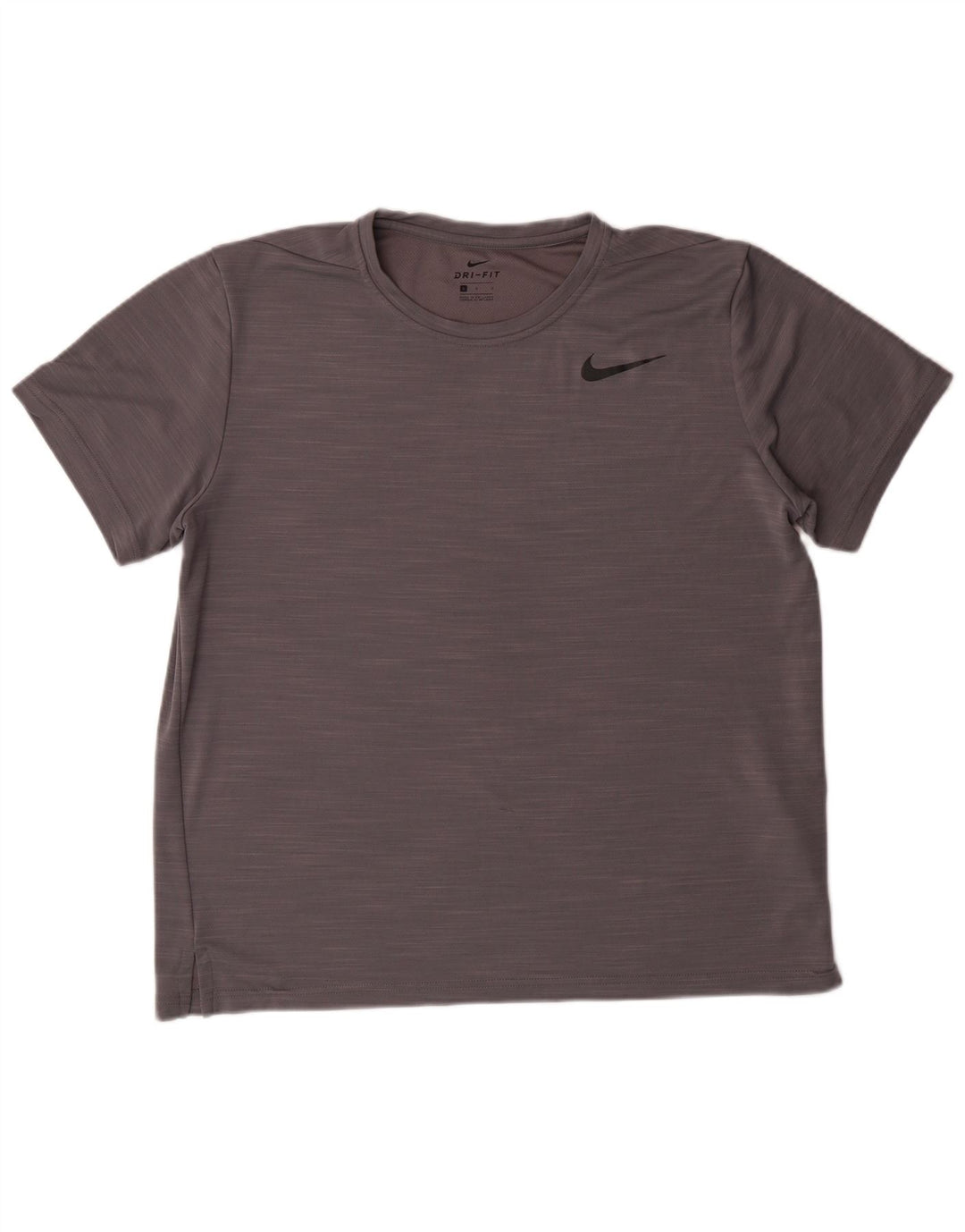 NIKE Dame Dri Fit T-Shirt Top UK 16 Large Grå Flecked Polyester