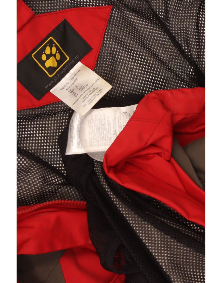 Jack Wolfskin Regnjakke til mænd UK 40/42 Stor rød polyamid