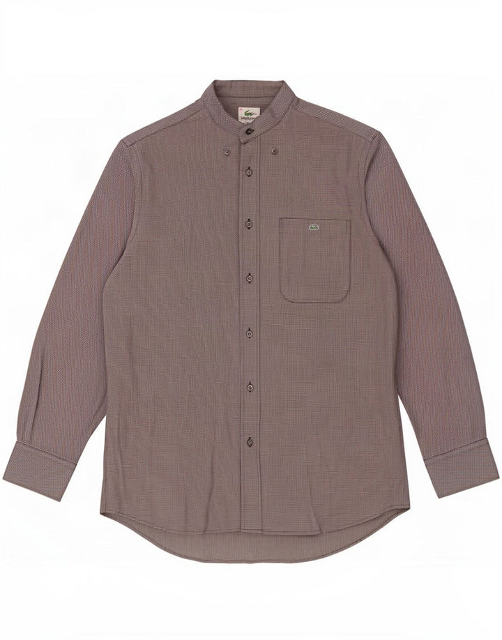 Lacoste herreskjorte str. 40 Medium Sort geometrisk bomuld