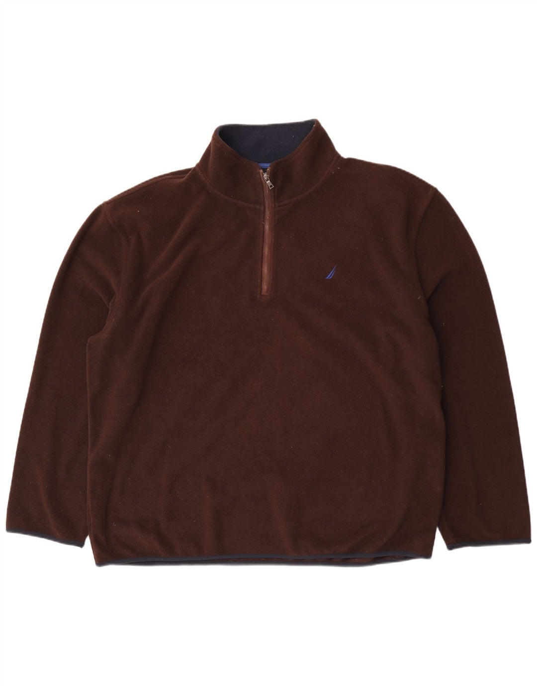 Nautica Herre grafisk lynlås hals Fleece Jumper 2XL brun polyester