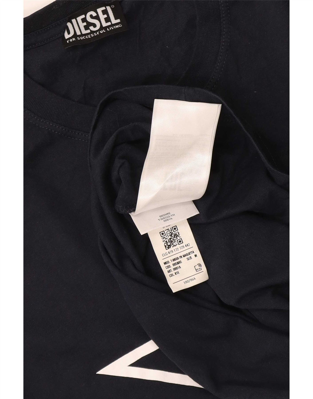 Diesel Herre grafisk T-shirt Top Medium Marineblå Bomuld