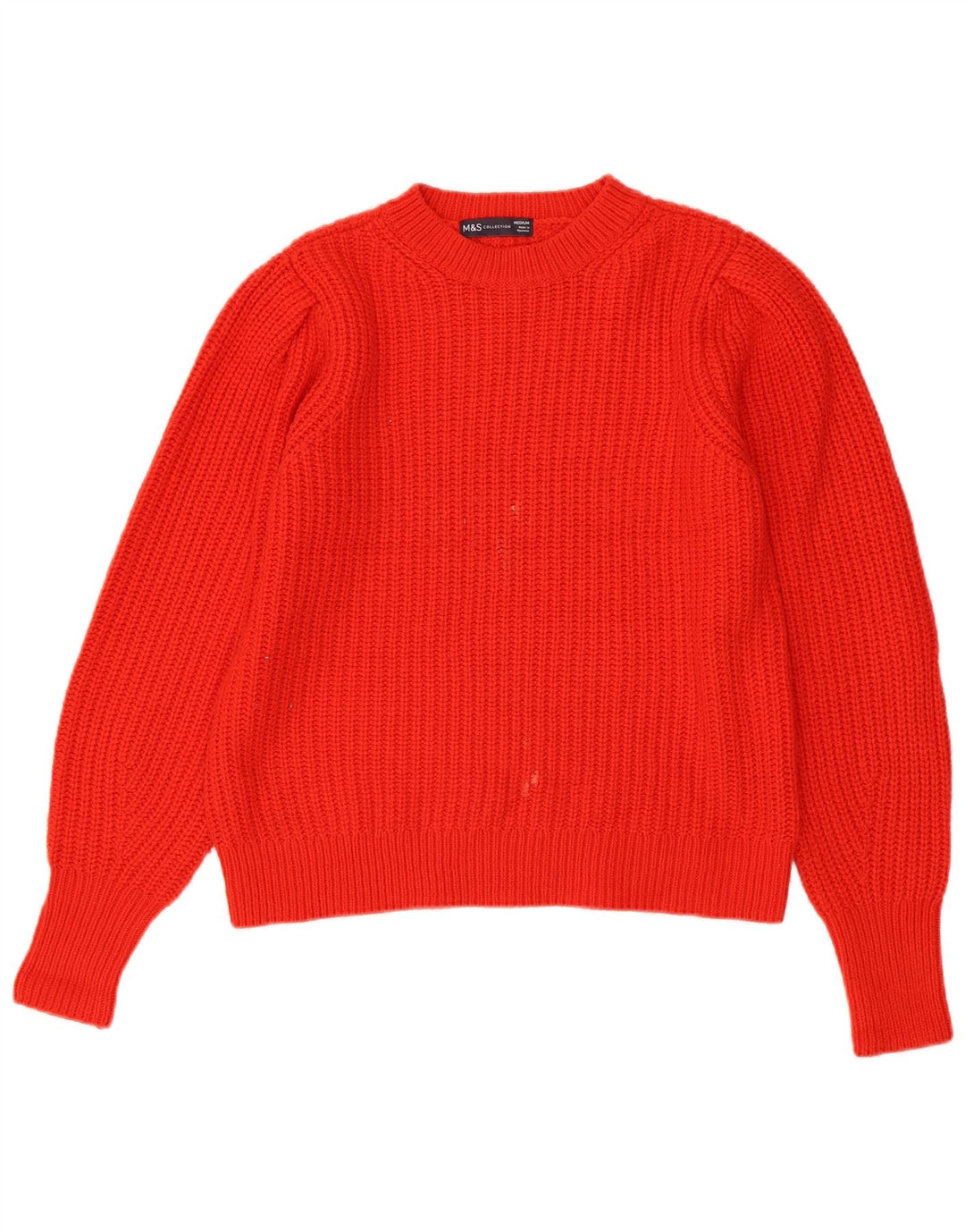 Marks & Spencer Dame sweater med rund hals DK 14 Medium Rød Akryl