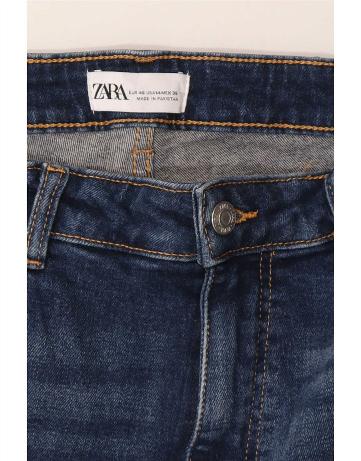 Zara Dame Straight Jeans EU 46 2XL W36 L26 Blå