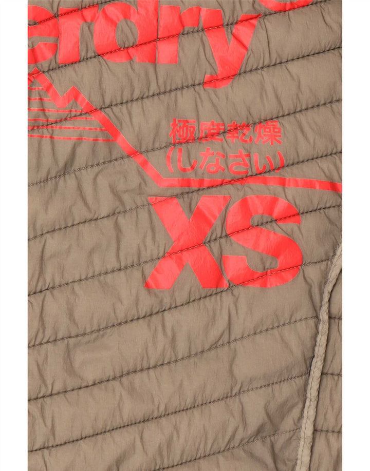 Superdry polstret jakke til kvinder UK 6 XS Khaki Nylon