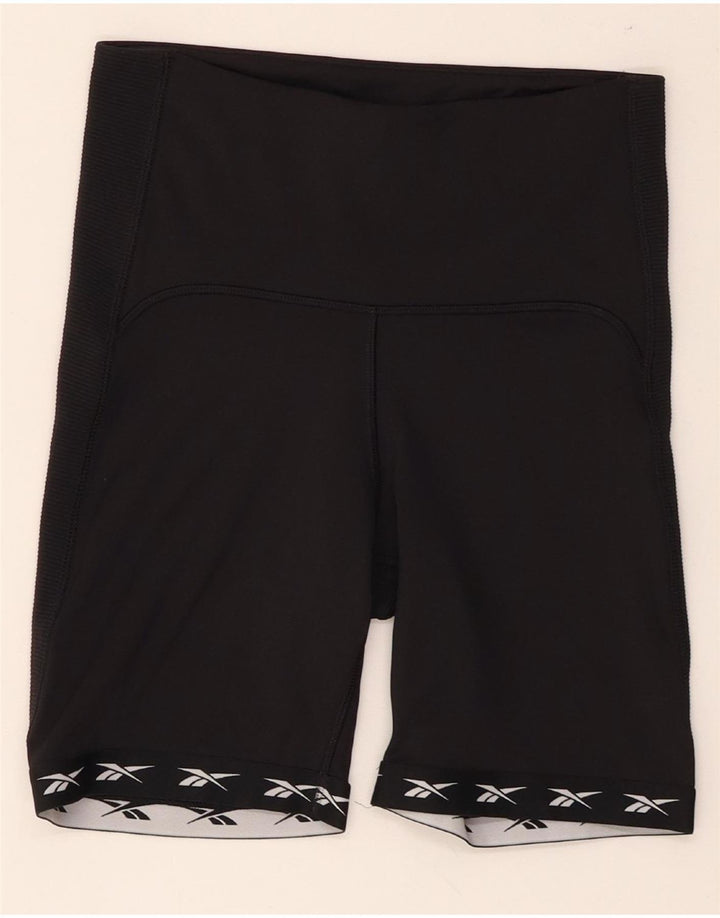 Reebok Womens Speedwick Graphic Sports Shorts UK 8/10 Small Black Polyester