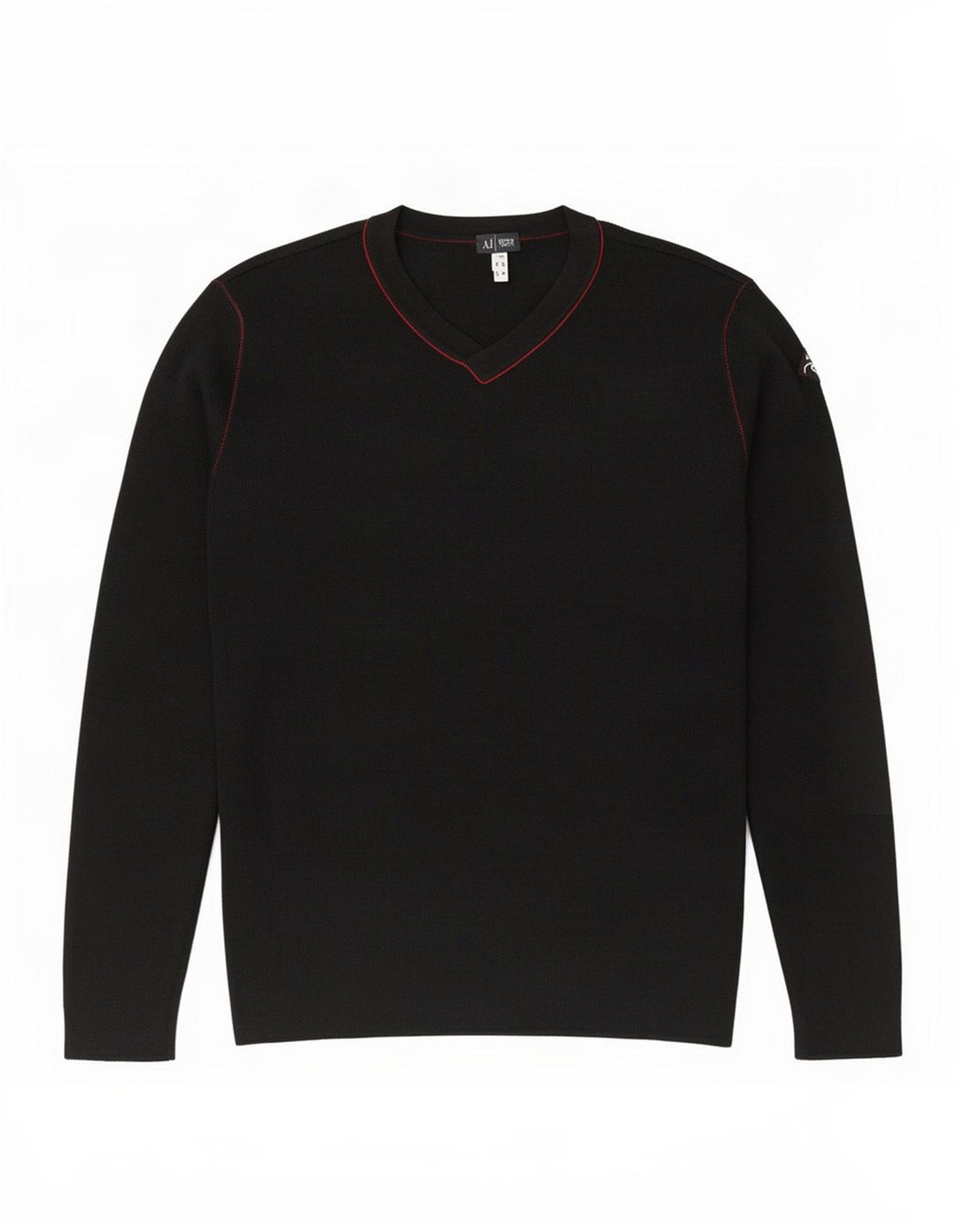 Armani Jeans Herre V-hals sweater Medium Sort Uld