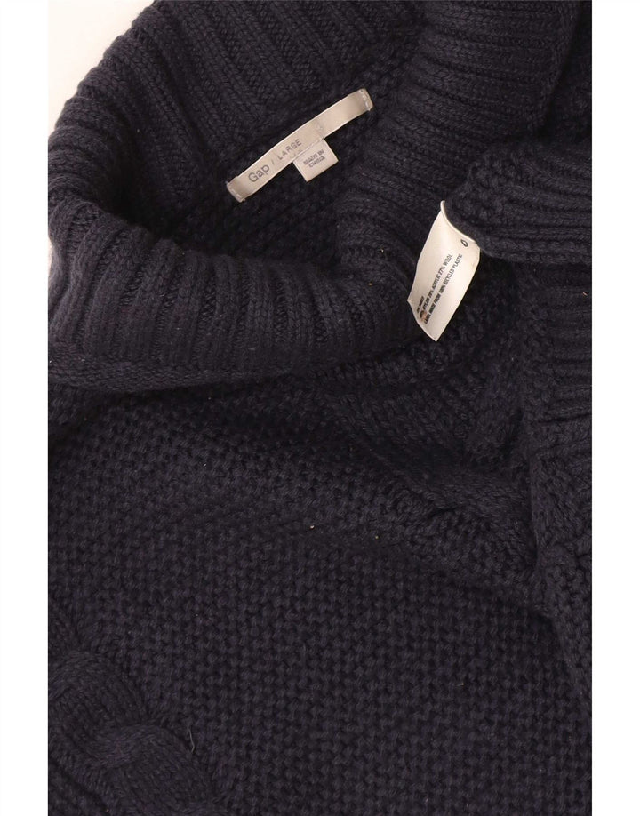 Gap Womens Oversized Roll Neck Jumper Sweater UK 16 Large Navy Blue Nylon