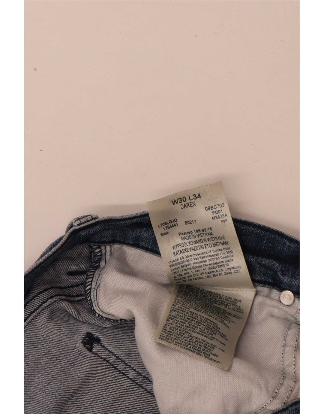Lee Mens Distressed Straight Jeans W30 L31 Blå Bomuld