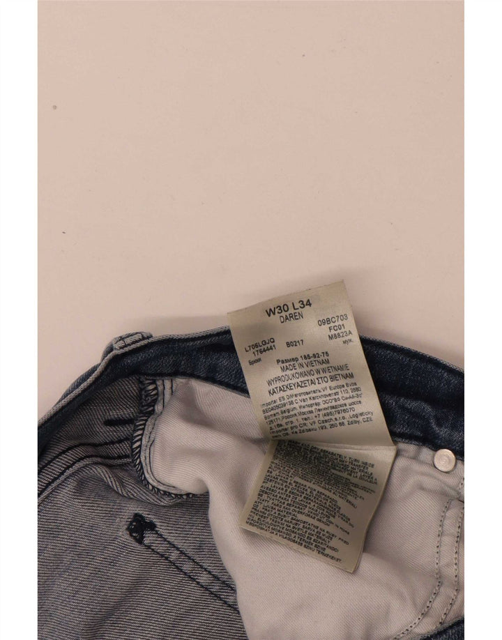 Lee Mens Distressed Straight Jeans W30 L31 Blå Bomuld
