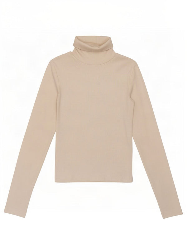 Zara Womens Crop Roll Neck Top Langærmet UK 8 Small White