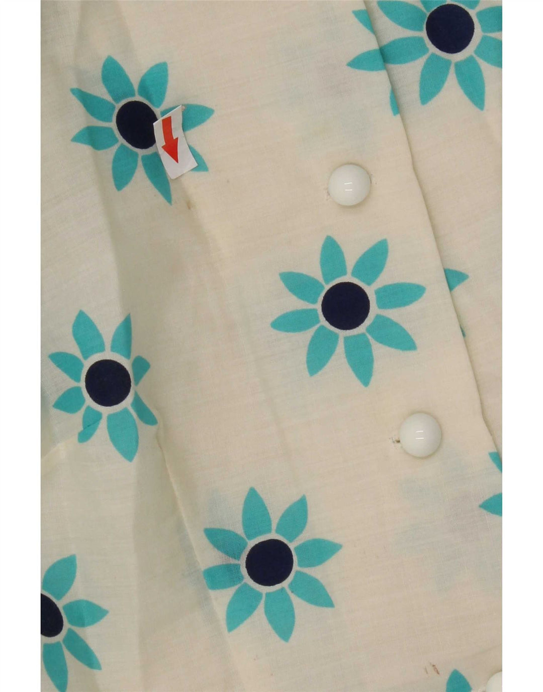 Vintage Dame Maxi Pullover skjortekjole UK 10 Small White Floral