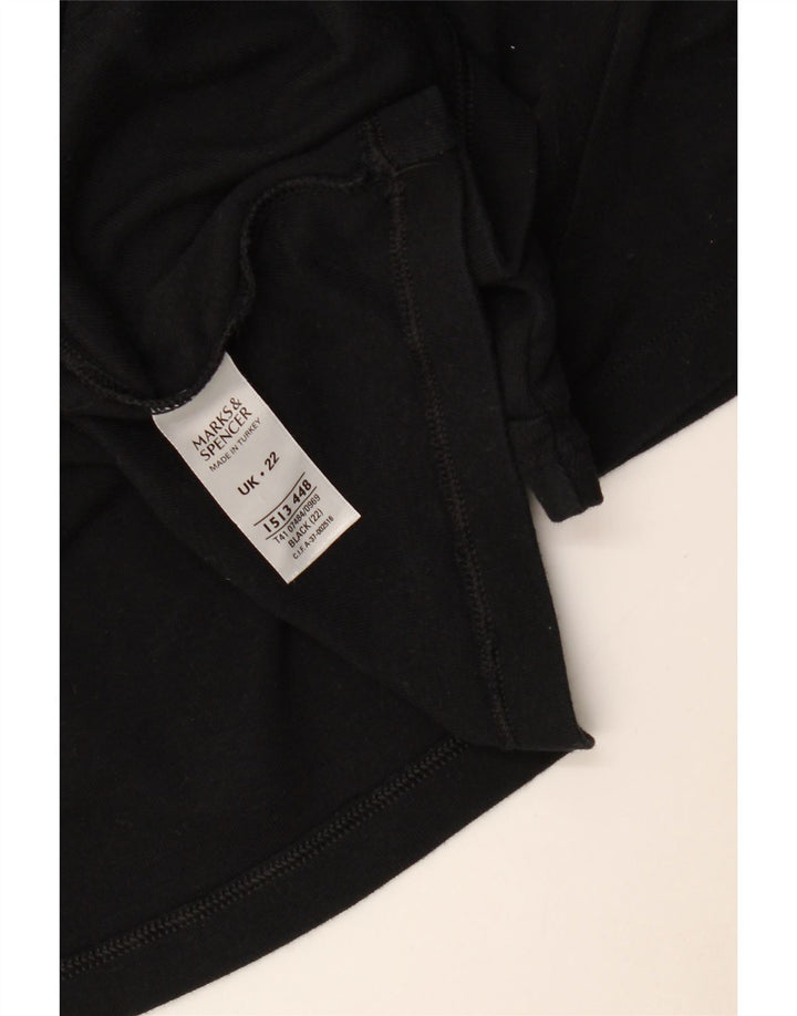 Marks & Spencer Damebluse Top UK 22 3XL Sort Bomuld