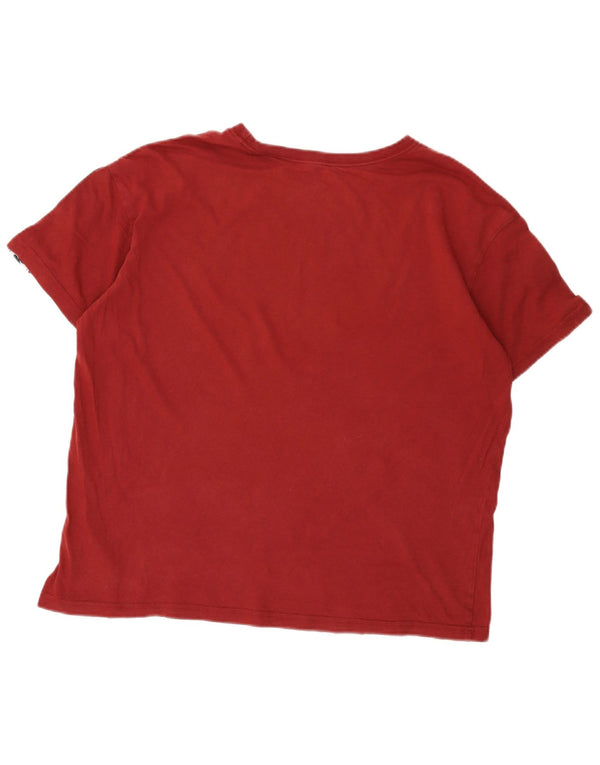 Nike grafisk T-shirt top til mænd, stor bordeauxfarvet Colourblock Bomuld