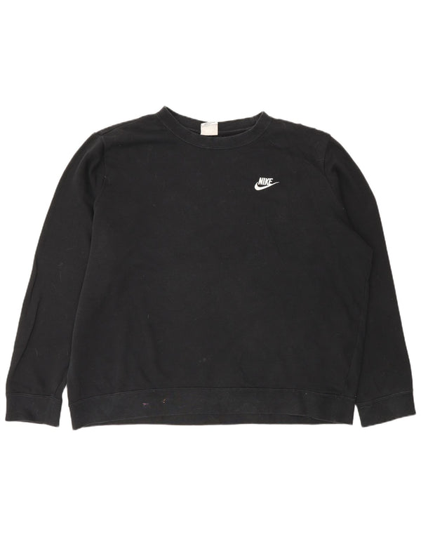 Nike Womens Oversized Sweatshirt Jumper UK 18 XL Black Cotton