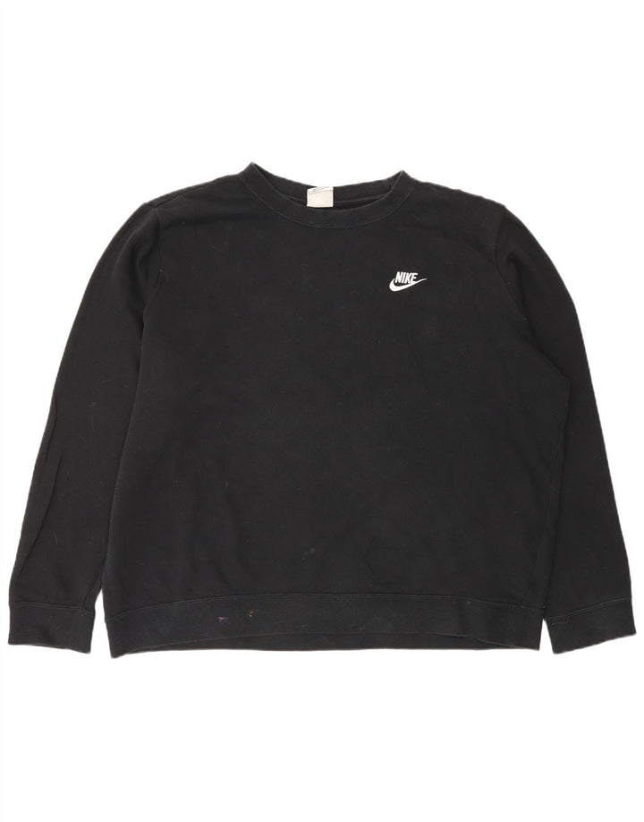 Nike Dame Oversized Sweatshirt Jumper UK 18 XL Sort Bomuld