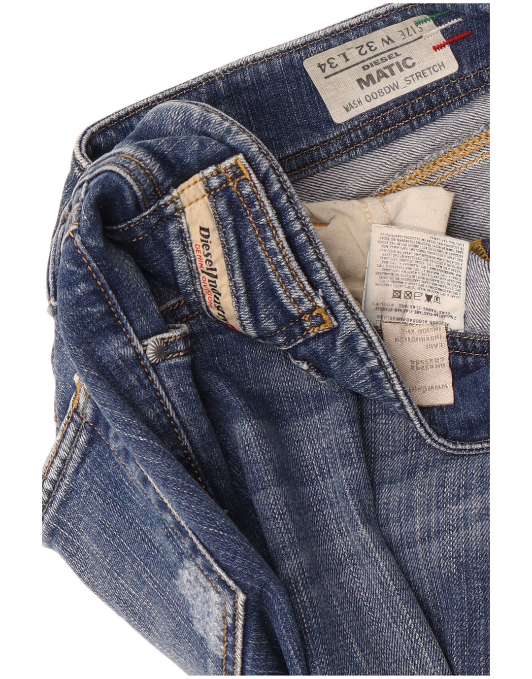 Diesel Dame Matic Slim Jeans W32 L29 Blå Bomuld